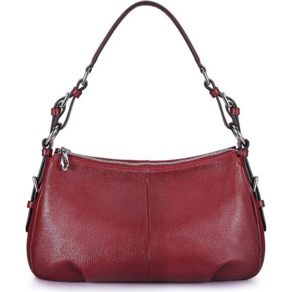 🆕Womens Wine Genuine Leather Shoulder Bag Top Handle Handbag Ladies Purses - Picture 5 of 11